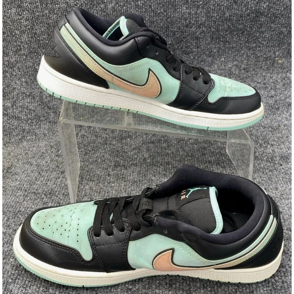 Air Jordan 1 Low SE Tropical Twist Men's Size 9.5 Teal Black Sneakers CK3022-301